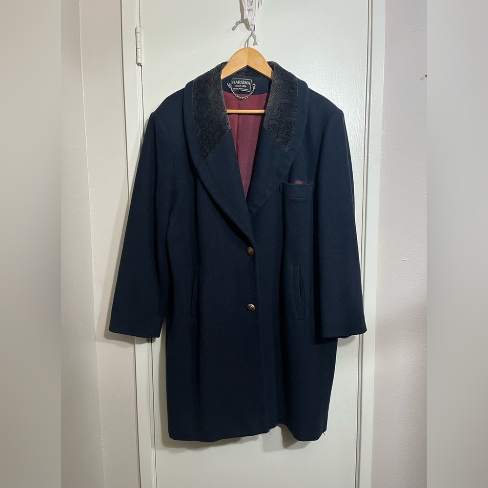Elegant Navy Blue Trench Coat